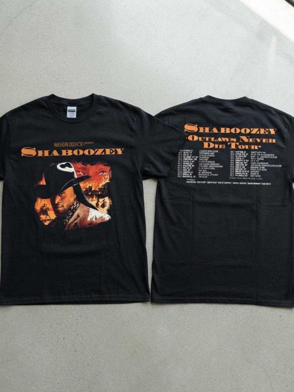 Shaboozey Outlaws Never Die Tour 2026 Black T-Shirt S-4XL